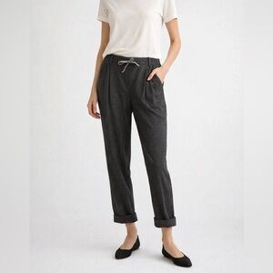 Wilfred Aritzia Womens 2 Charcoal Gray Drawstring Ankle Pants Cropped Minimalist
